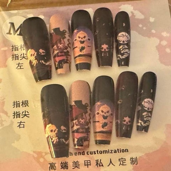 Other - "Phantom Script" – Pre-Designed Anime Nail Set (Size M)